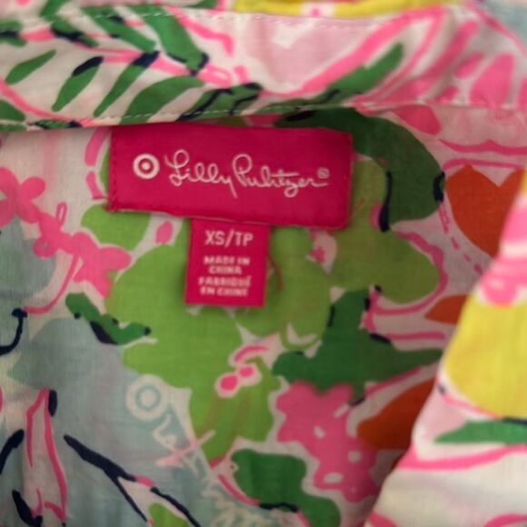 Lilly Pulitzer Pink and Blue Button Down Blouse - Picture 5 of 6